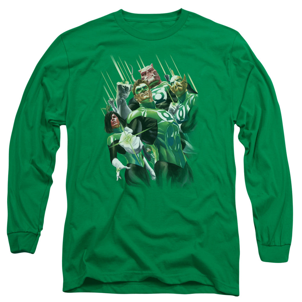 Gl Power Of The Rings Mens Long Sleeve Shirt Kelly Green Officially Licensed
