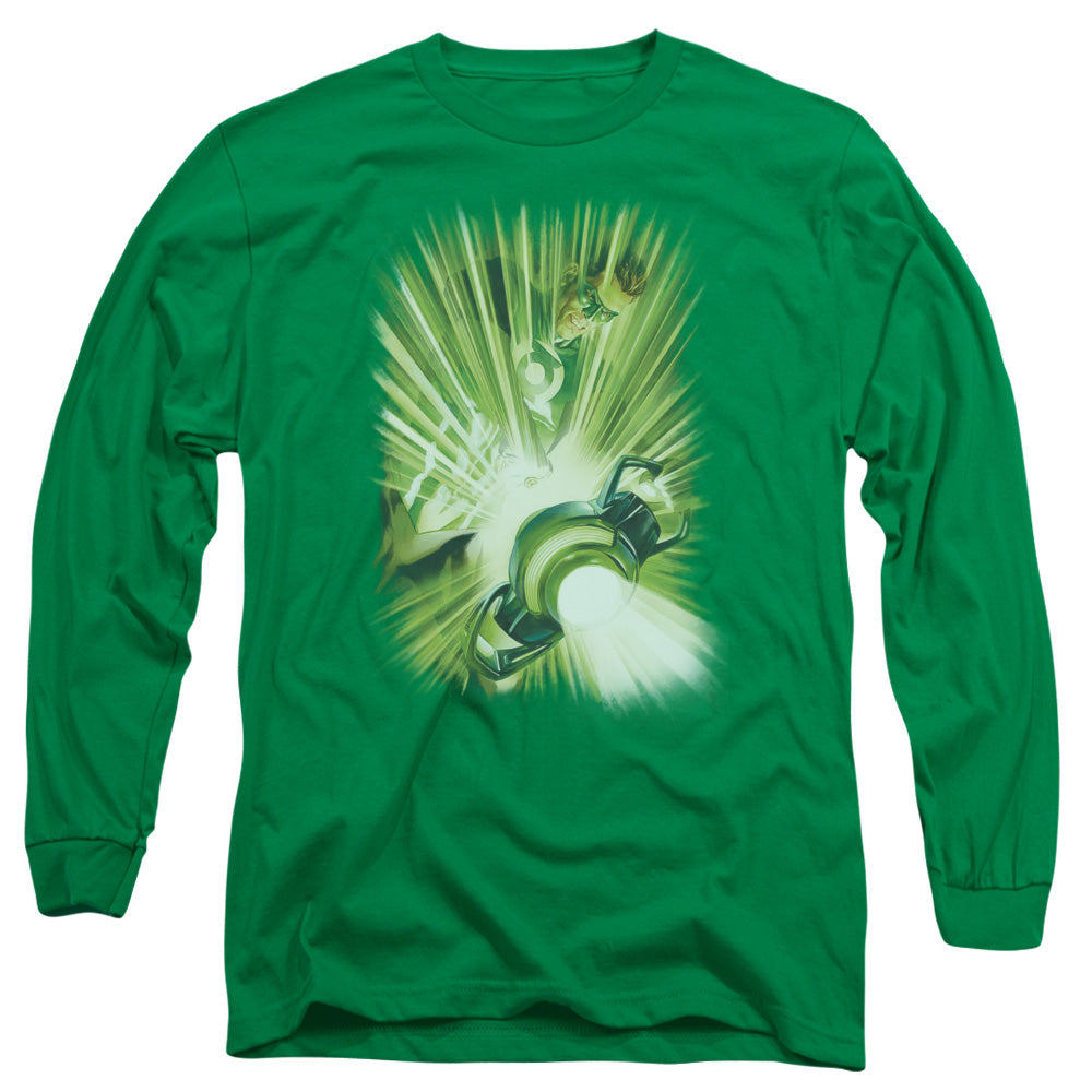Green Lantern Lanterns Light Mens Long Sleeve Shirt Kelly Green Officially Licensed