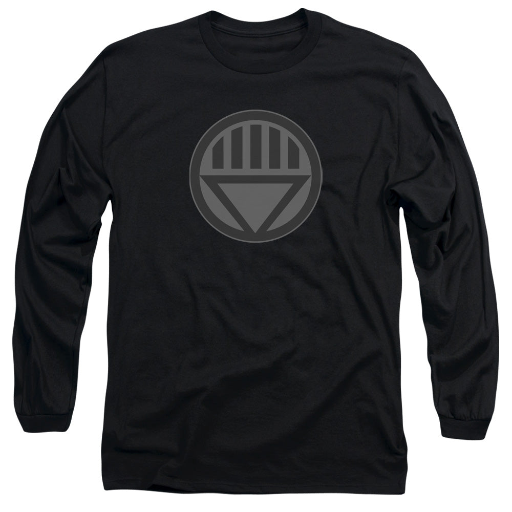 Green Lantern Black Symbol Mens Long Sleeve Shirt Black Officially Licensed