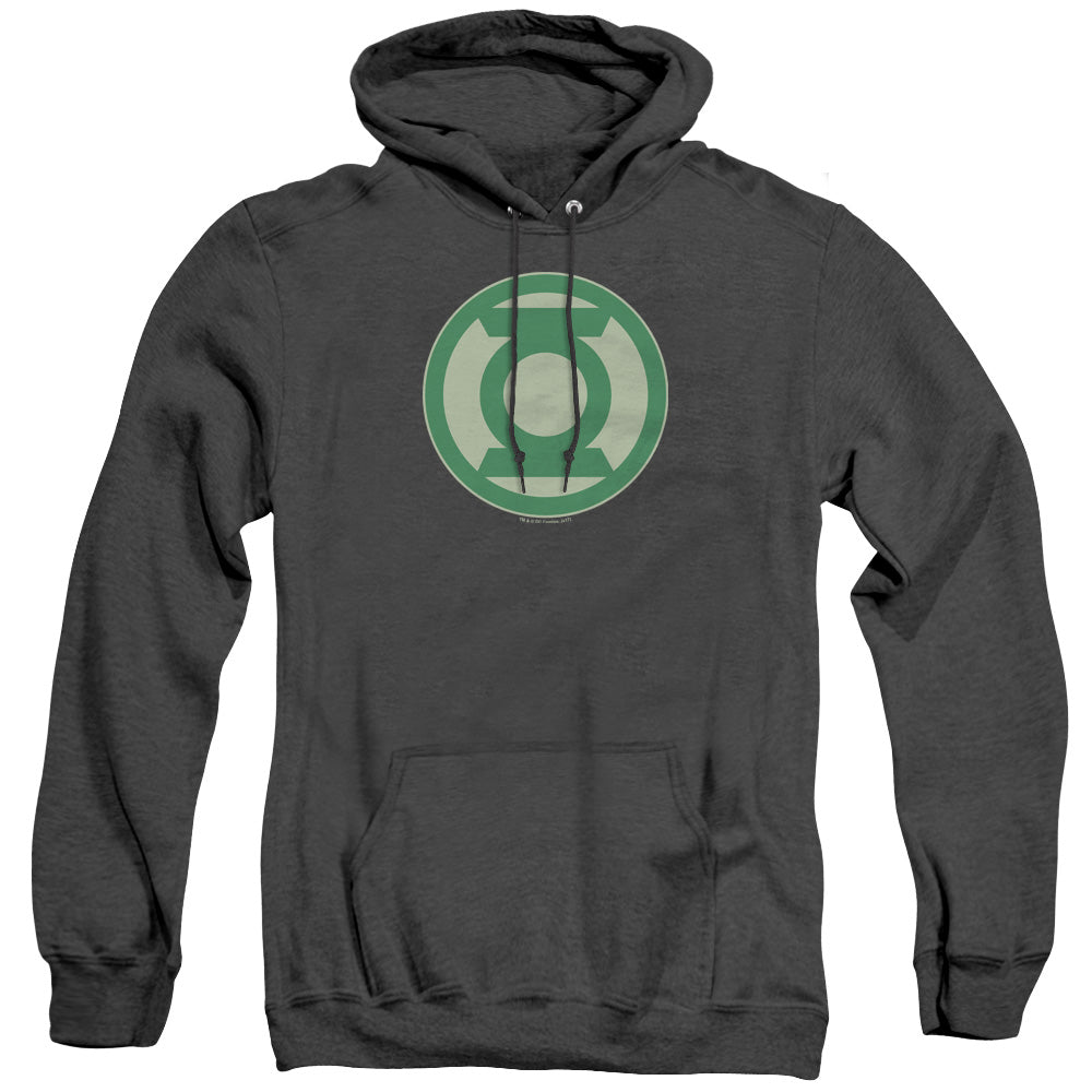 Green Lantern Green Symbol Heather Mens Hoodie Black
