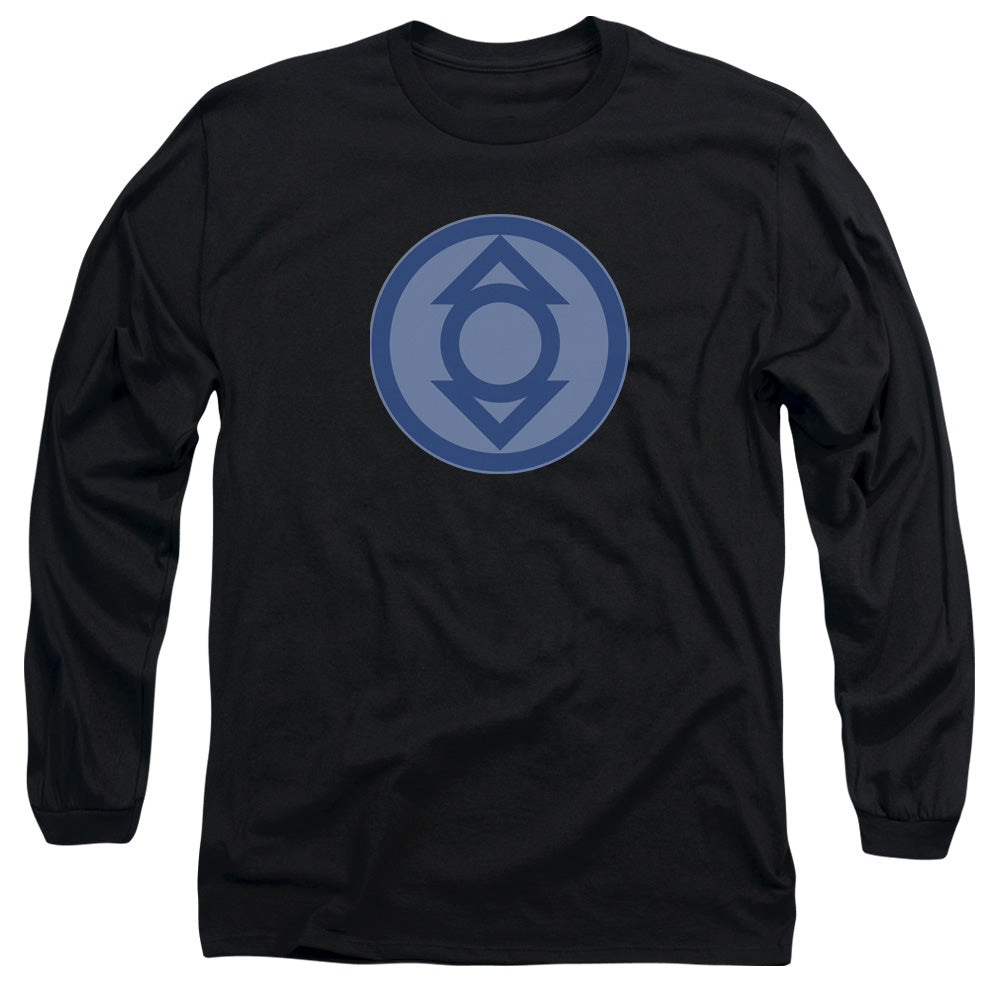 Green Lantern Indigo Symbol Mens Long Sleeve Shirt Black Officially Licensed