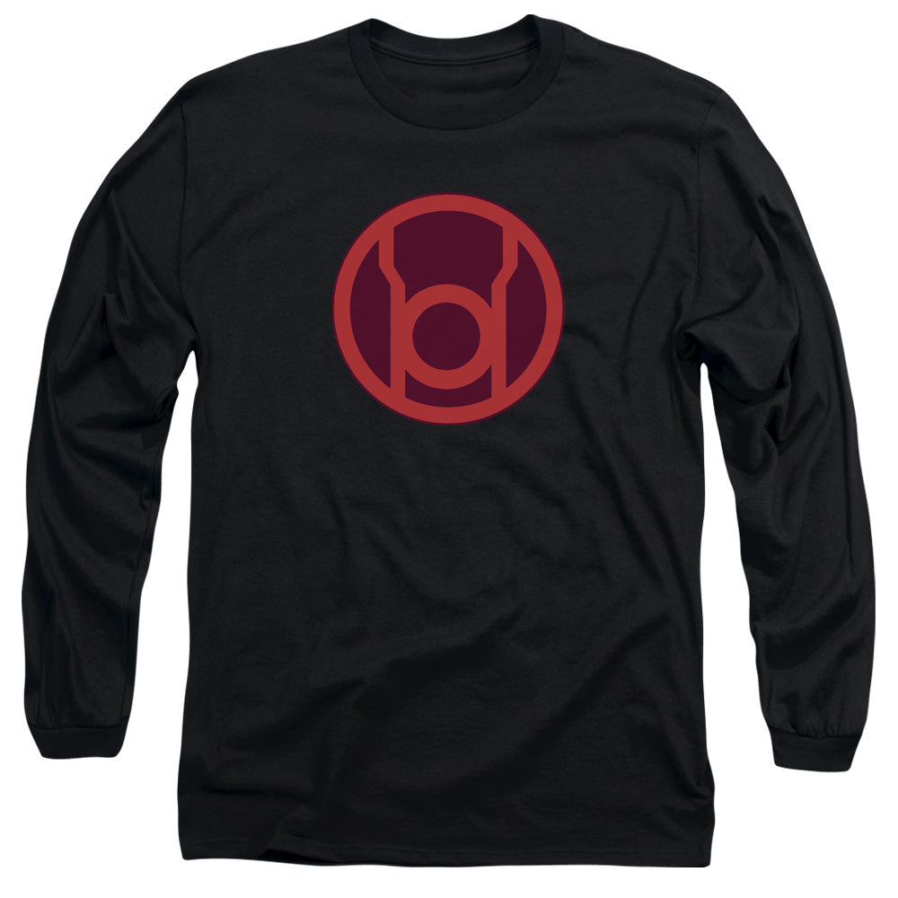 Green Lantern Red Symbol Mens Long Sleeve Shirt Black Officially Licensed