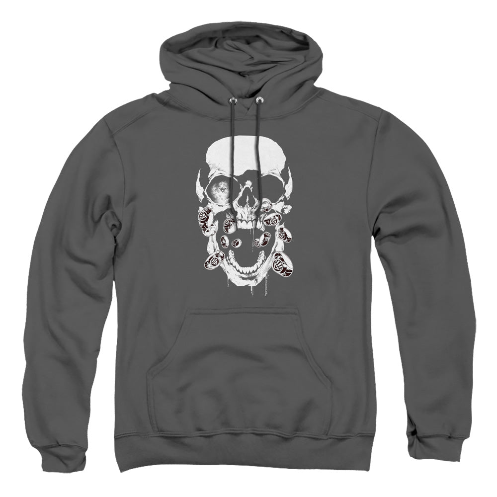 Green Lantern Black Lantern Skull Mens Hoodie Charcoal