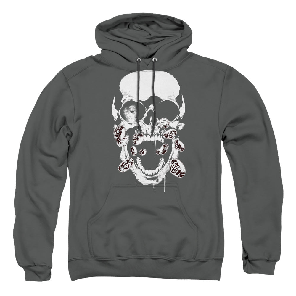 Green Lantern Black Lantern Skull Mens Hoodie Charcoal