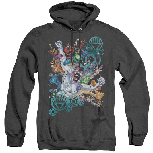 Green Lantern Lanterns Unite Heather Mens Hoodie Black