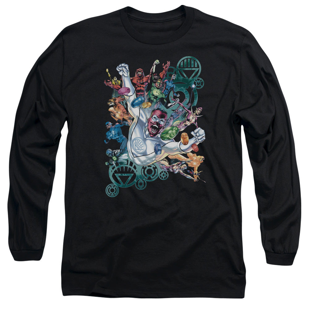 Green Lantern Lanterns Unite Mens Long Sleeve Shirt Black Officially Licensed