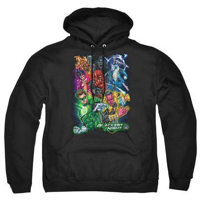 Green Lantern Blackest Group Mens Hoodie Black