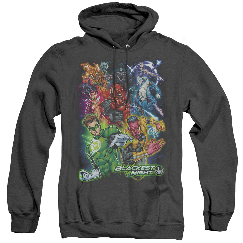 Green Lantern Blackest Group Heather Mens Hoodie Black