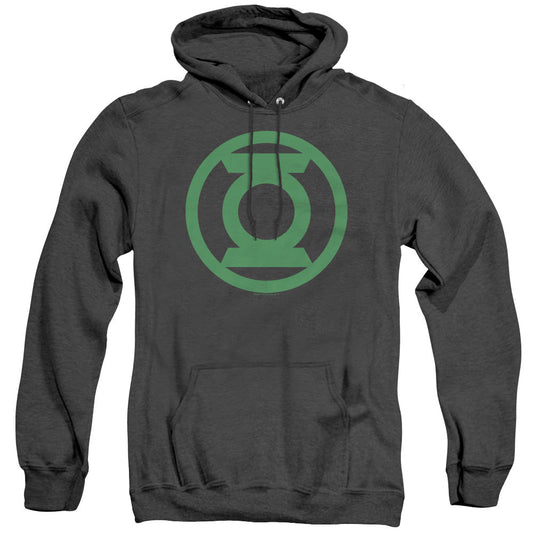 Green Lantern Green Emblem Heather Mens Hoodie Black