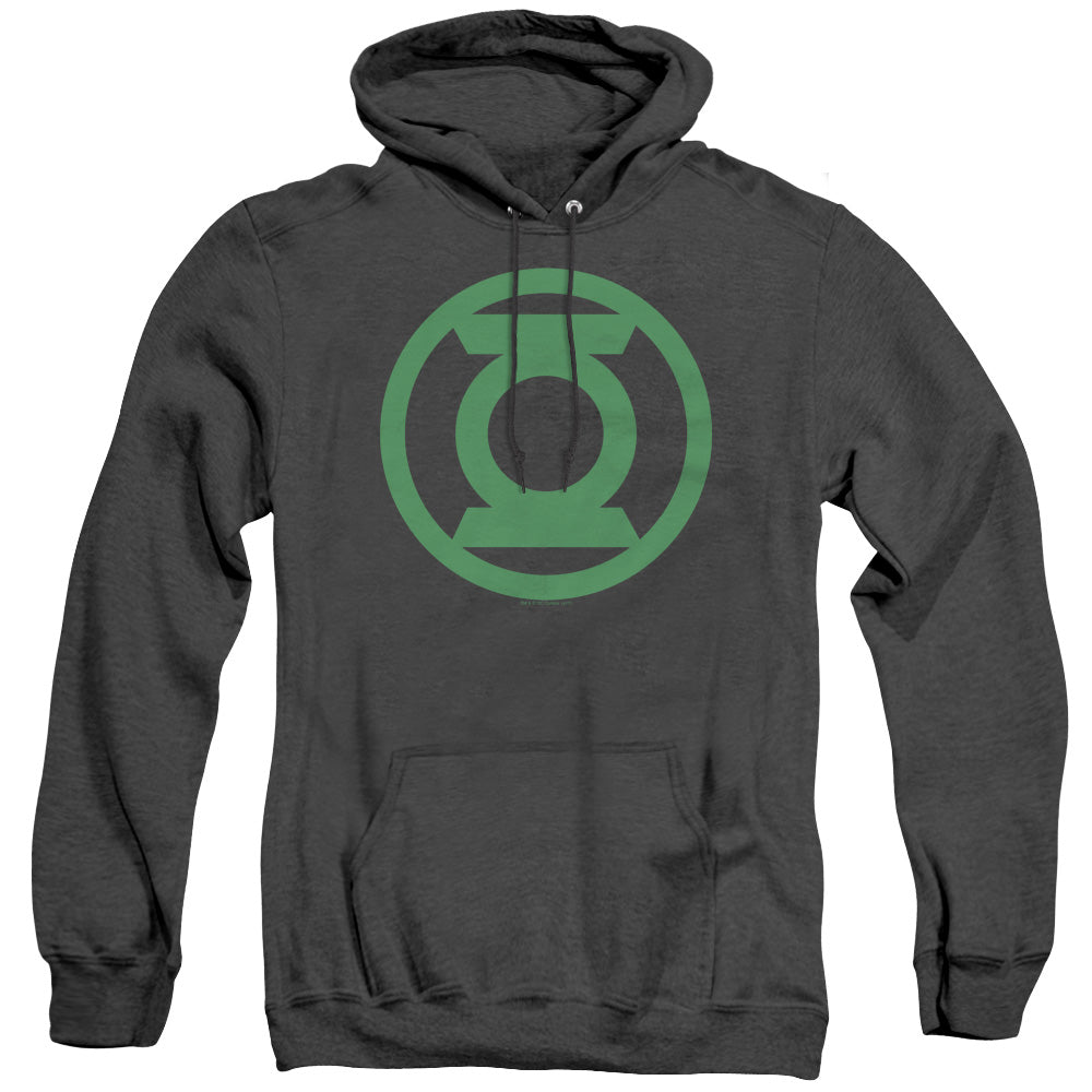 Green Lantern Green Emblem Heather Mens Hoodie Black