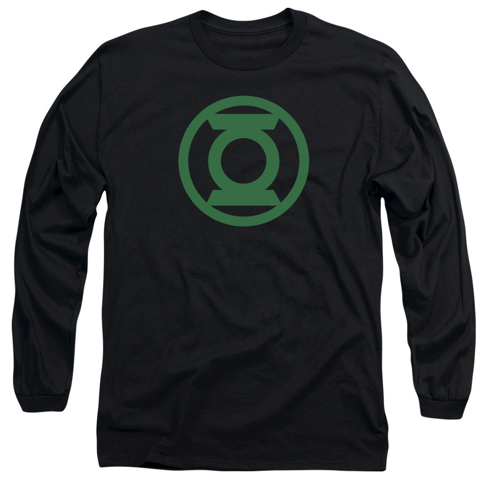 Green Lantern Green Emblem Mens Long Sleeve Shirt Black Officially Licensed