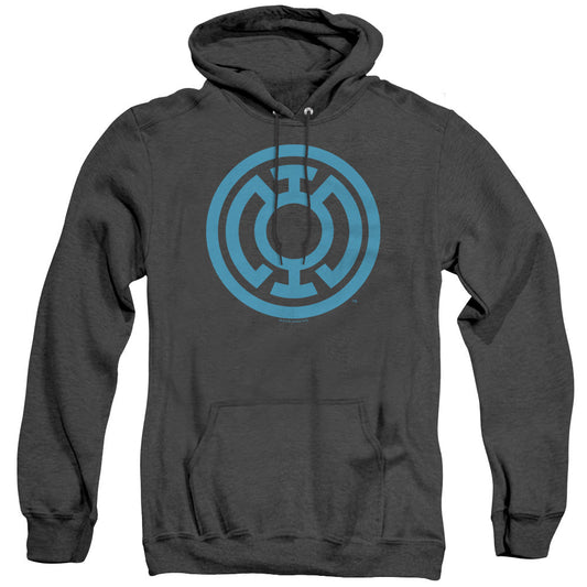 Green Lantern Lt Blue Emblem Heather Mens Hoodie Black