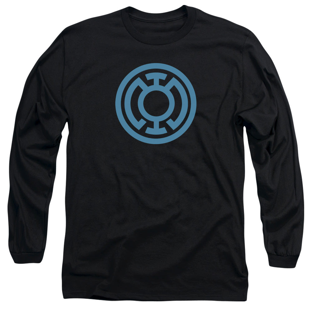 Green Lantern Lt Blue Emblem Mens Long Sleeve Shirt Black Officially Licensed