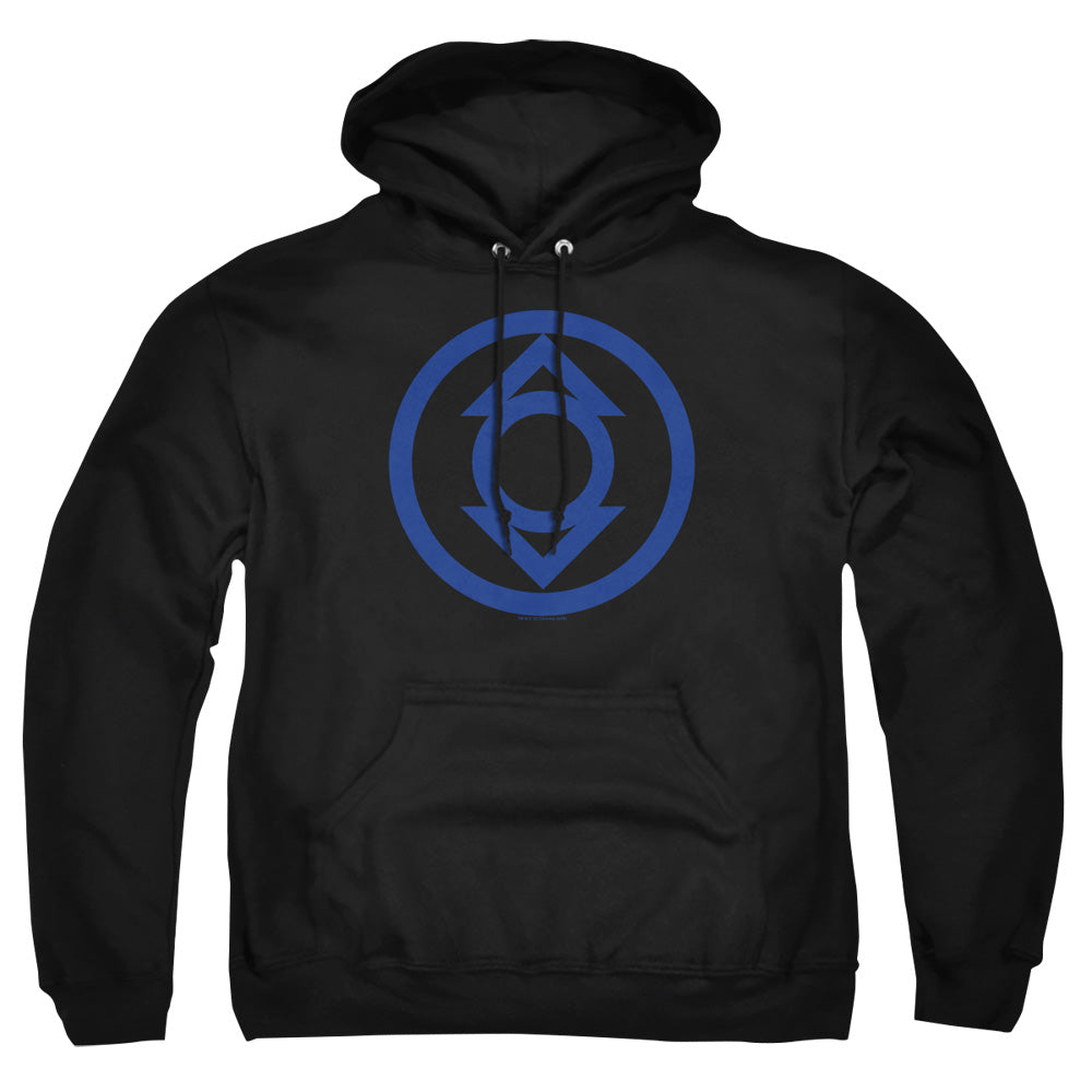 Green Lantern Blue Emblem Mens Hoodie Black