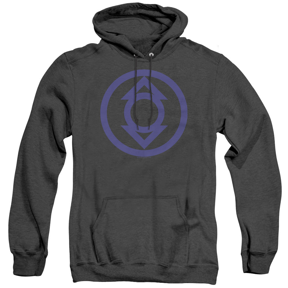 Green Lantern Blue Emblem Heather Mens Hoodie Black