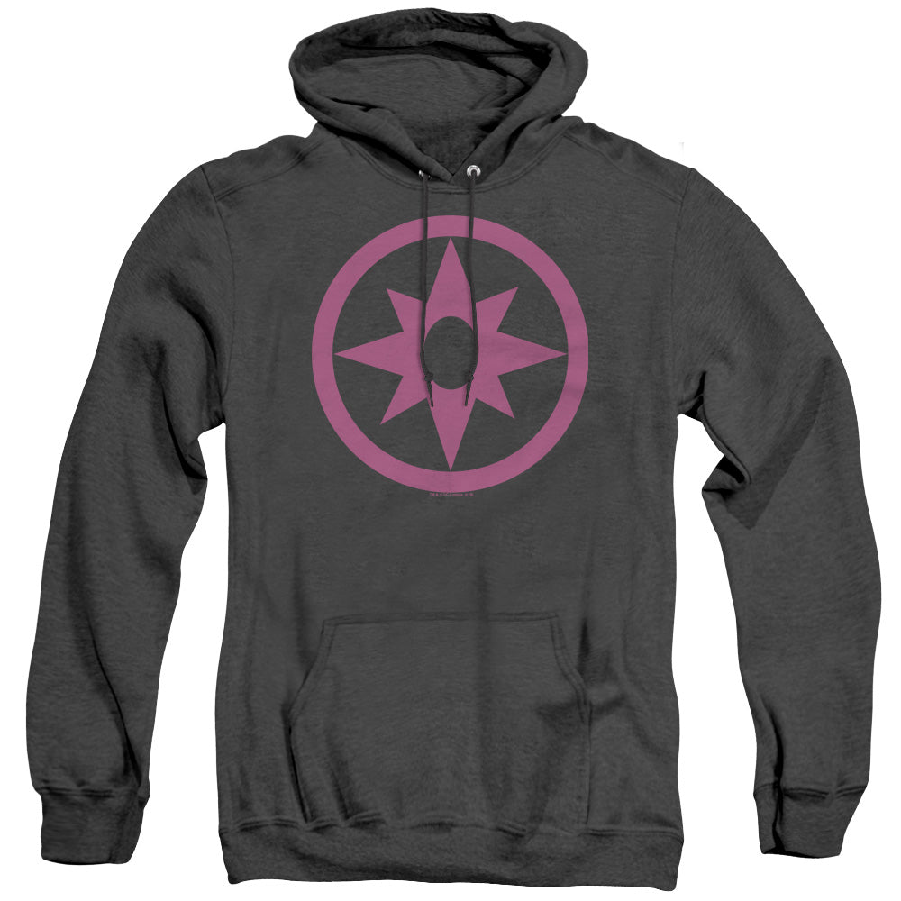 Green Lantern Pink Emblem Heather Mens Hoodie Black