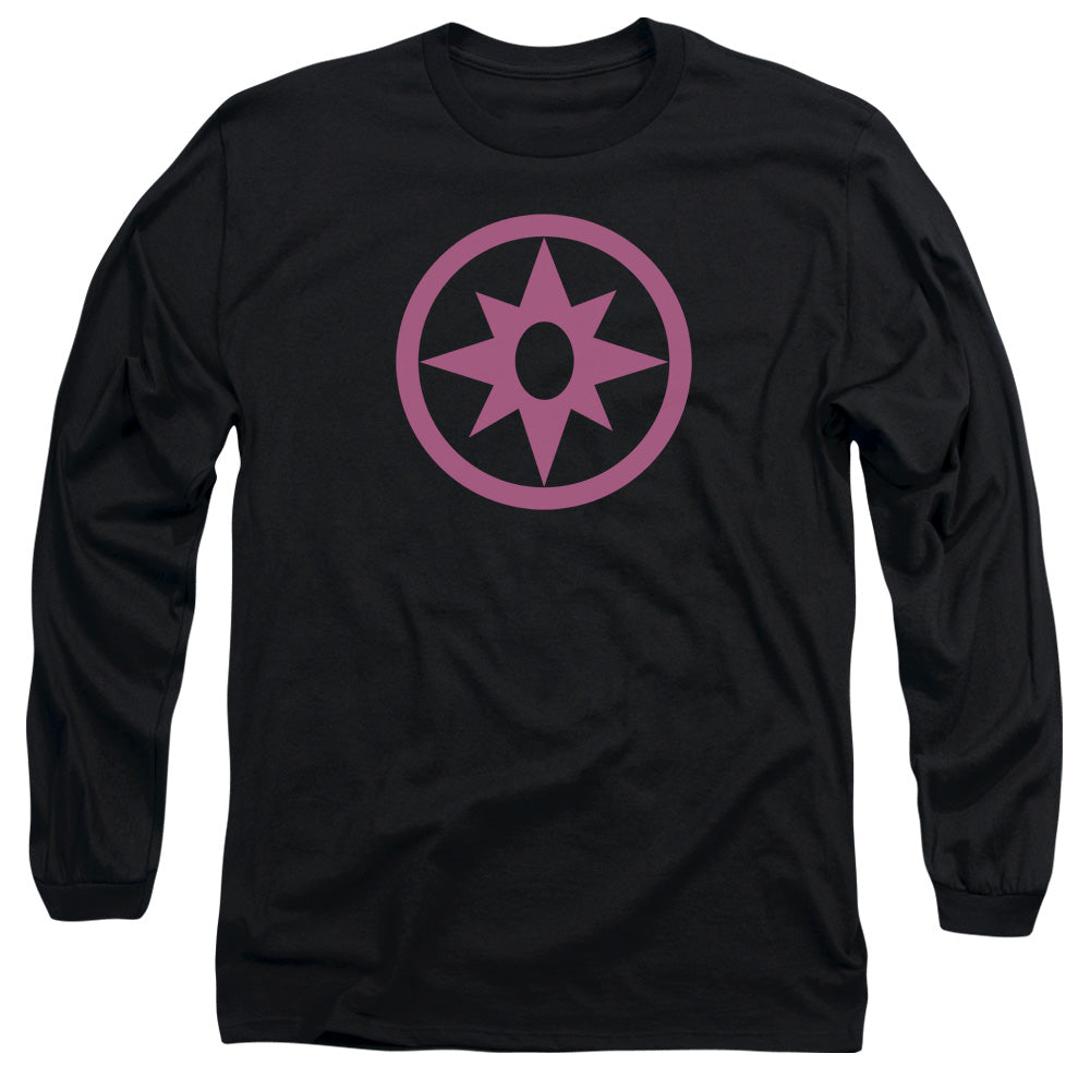 Green Lantern Pink Emblem Mens Long Sleeve Shirt Black Officially Licensed