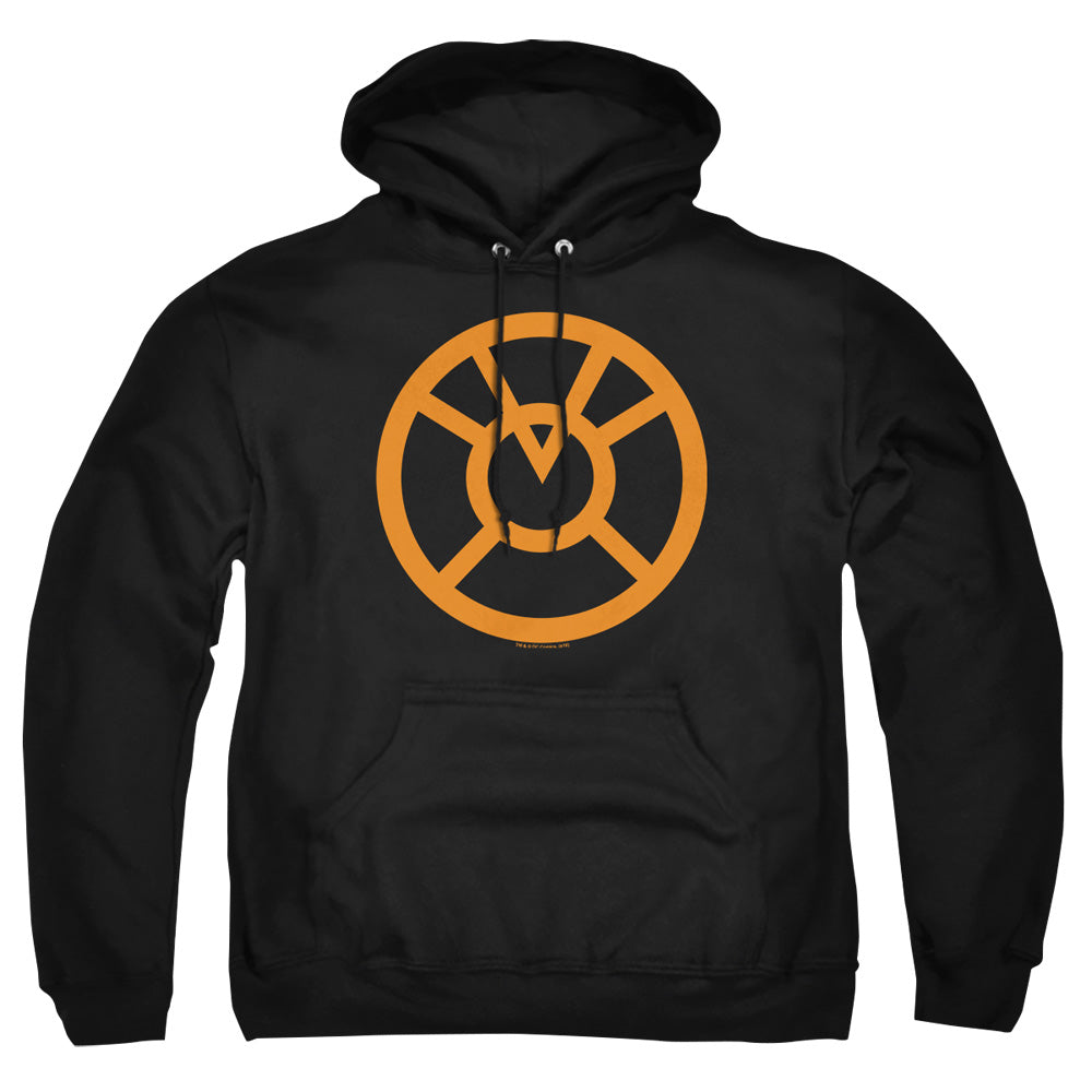 Green Lantern Orange Emblem Mens Hoodie Black