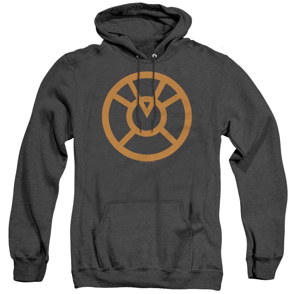 Green Lantern Orange Emblem Heather Mens Hoodie Black