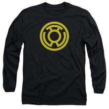 Load image into Gallery viewer, Green Lantern Yellow Emblem Mens Long Sleeve Shirt Black Officially Licensed
