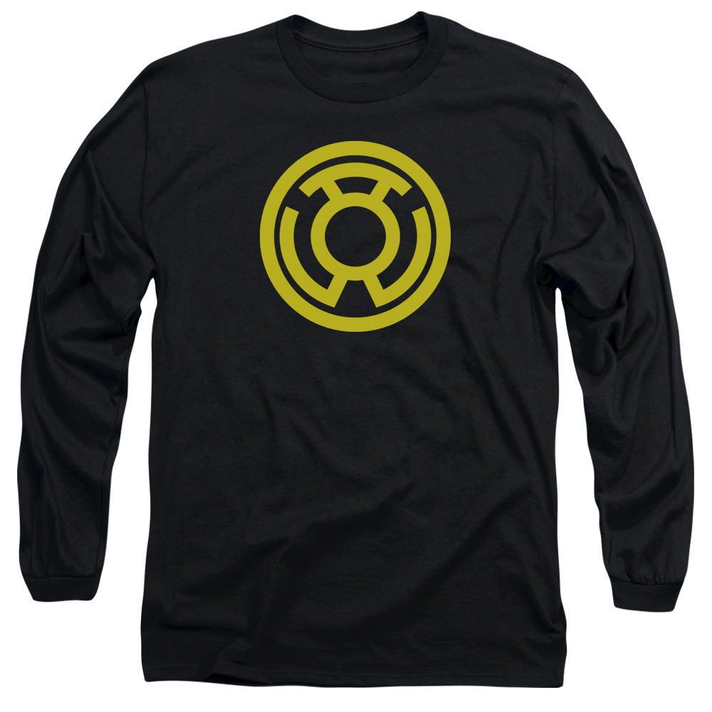 Green Lantern Yellow Emblem Mens Long Sleeve Shirt Black Officially Licensed