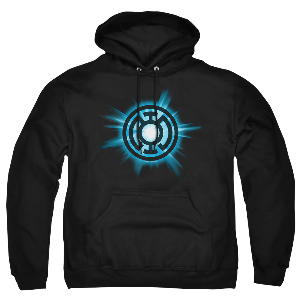 Green Lantern Blue Glow Mens Hoodie Black