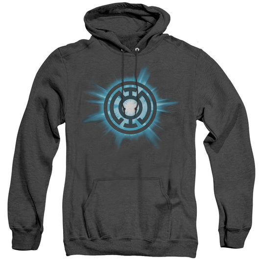 Green Lantern Blue Glow Heather Mens Hoodie Black