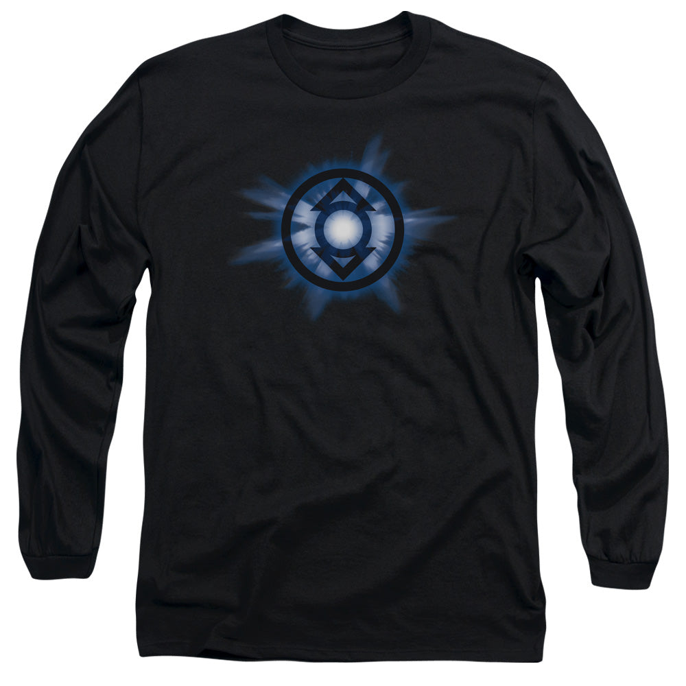 Green Lantern Indigo Glow Mens Long Sleeve Shirt Black Officially Licensed
