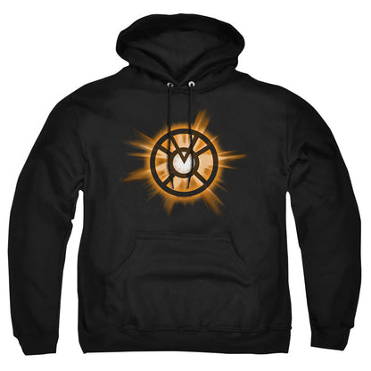 Green Lantern Orange Glow Mens Hoodie Black