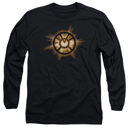 Green Lantern Orange Glow Mens Long Sleeve Shirt Black Officially Licensed