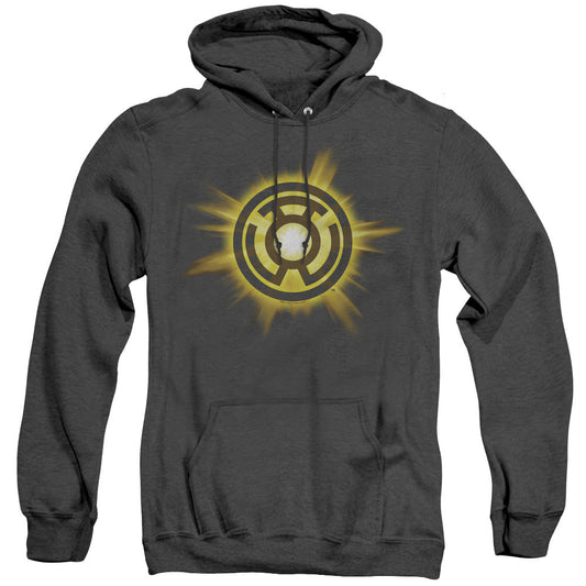 Green Lantern Yellow Glow Heather Mens Hoodie Black