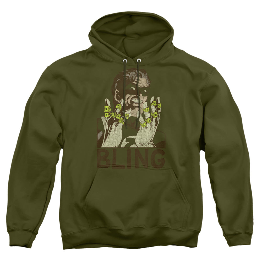 Green Lantern Bling Bling Mens Hoodie Military Green