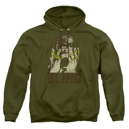 Green Lantern Bling Bling Mens Hoodie Military Green