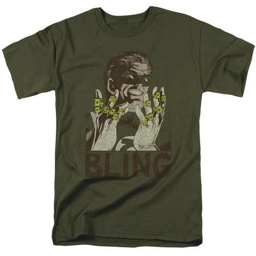 Green Lantern Bling Bling Mens T Shirt Military Green