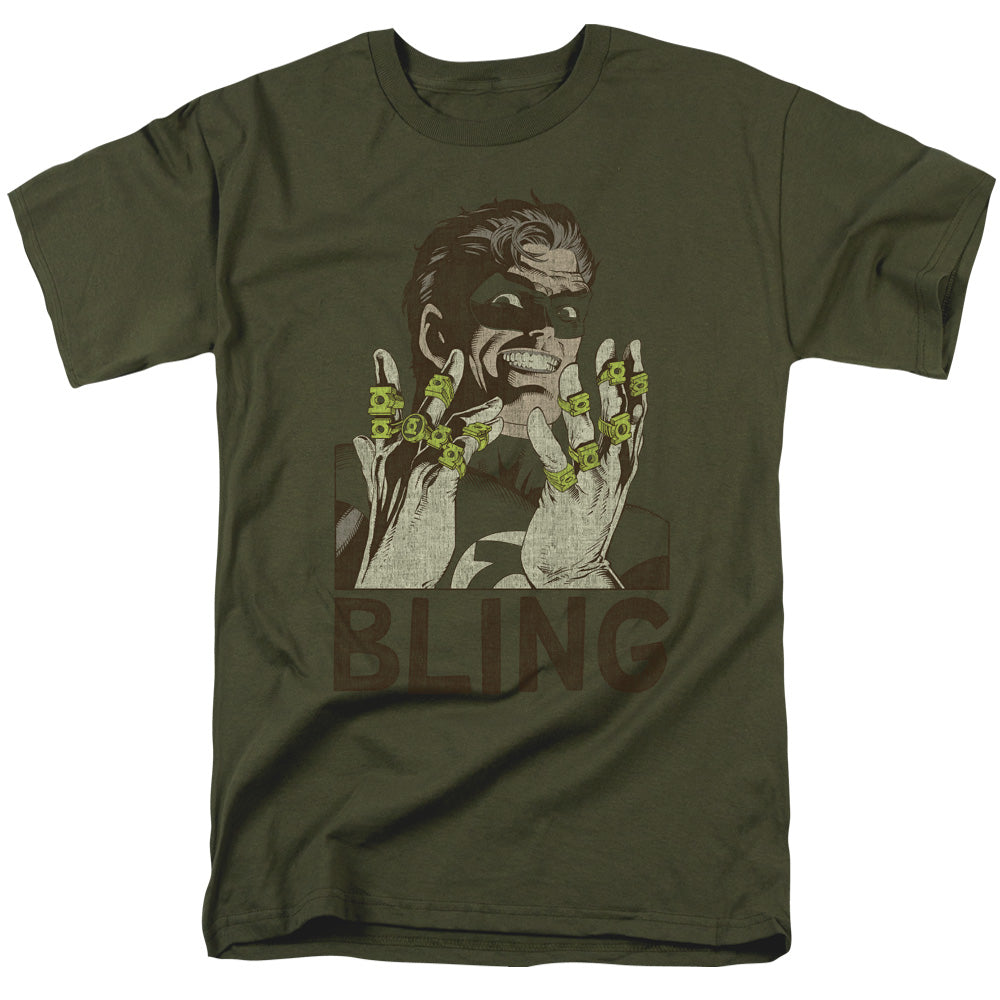 Green Lantern Bling Bling Mens T Shirt Military Green