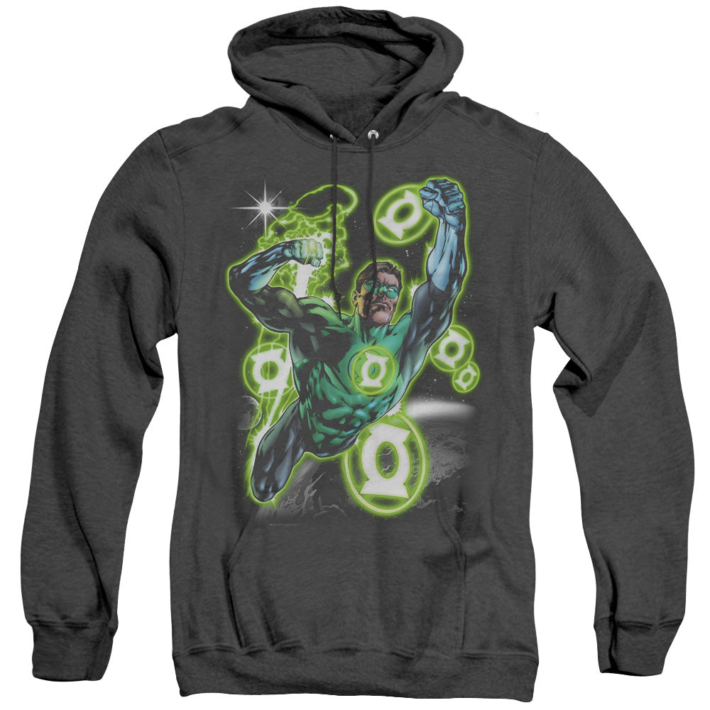Green Lantern Earth Sector Heather Mens Hoodie Black