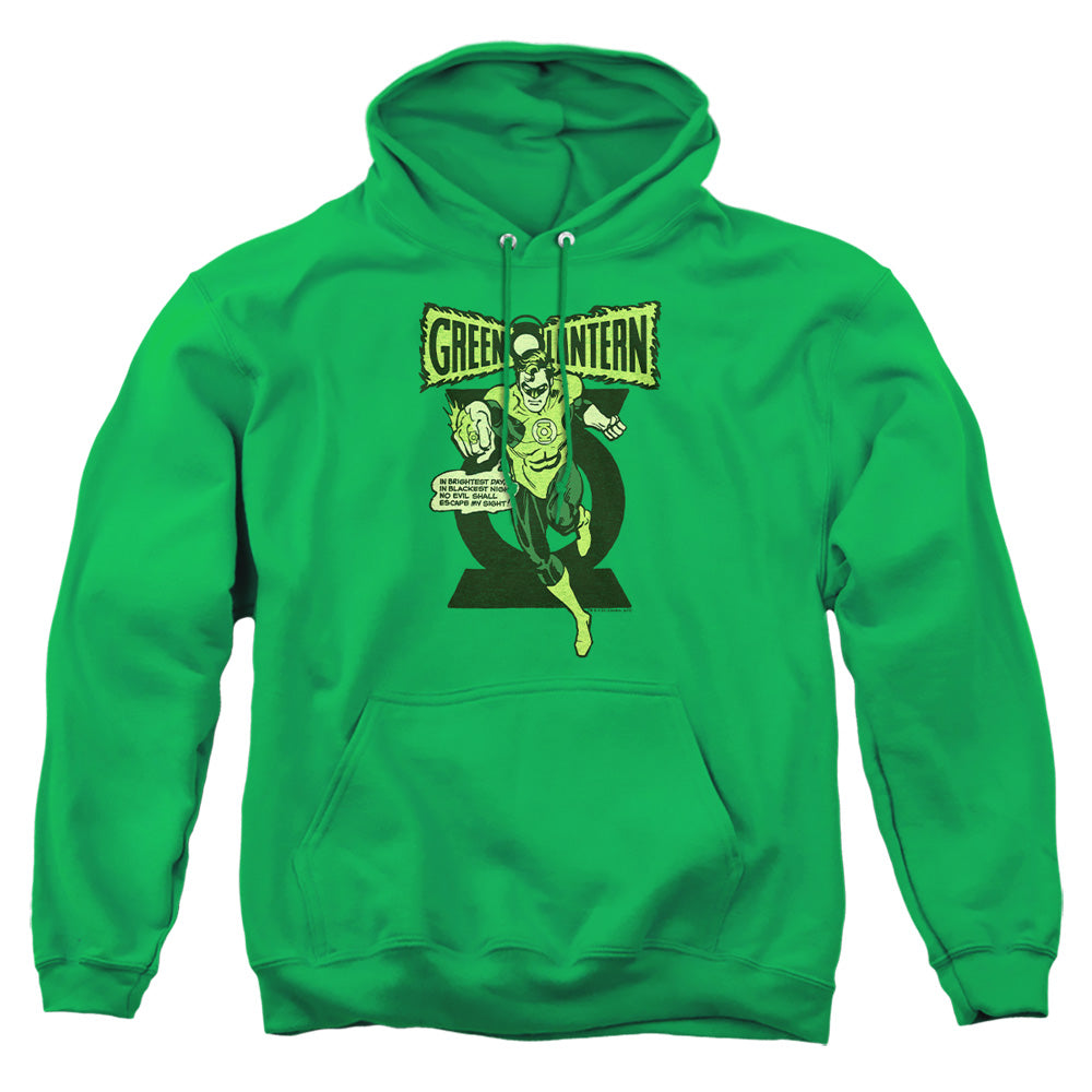 Green Lantern Retro Oath Mens Hoodie Kelly Green