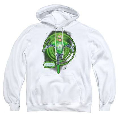 Green Lantern Inked Mens Hoodie White