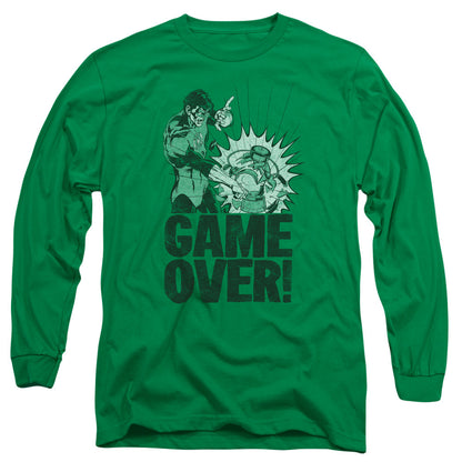 Green Lantern Game Over Mens Long Sleeve Shirt Kelly Green Officially Licensed
