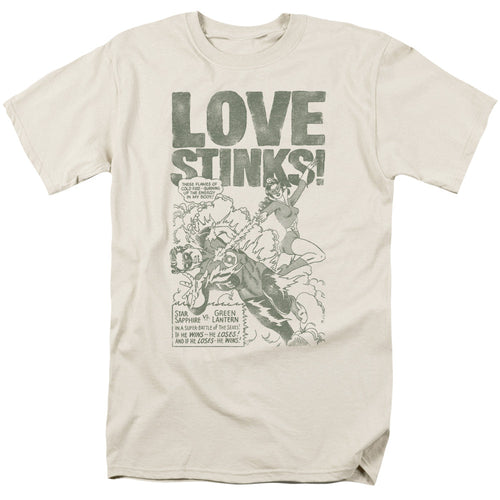 Green Lantern Love Stinks Mens T Shirt Cream