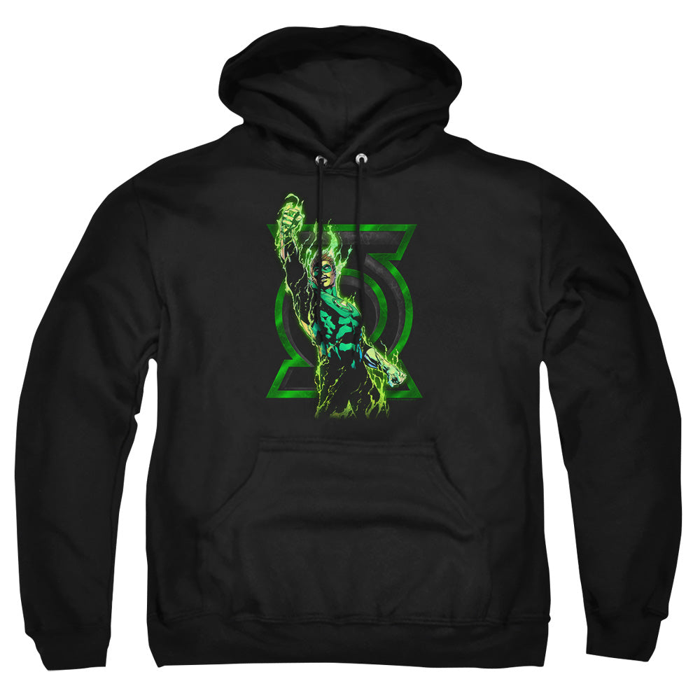 Green Lantern Fully Charged Mens Hoodie Black