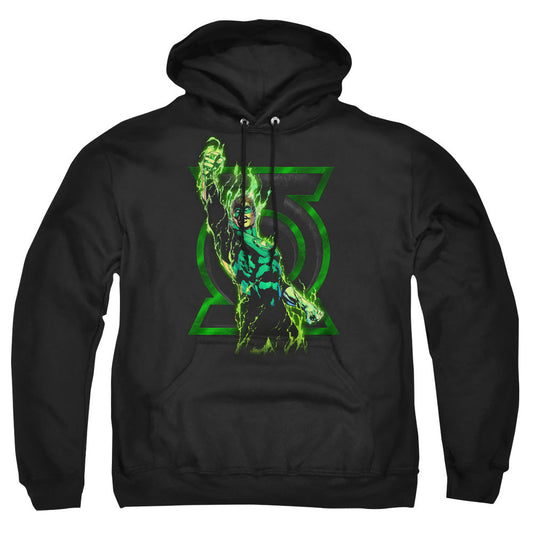 Green Lantern Fully Charged Mens Hoodie Black
