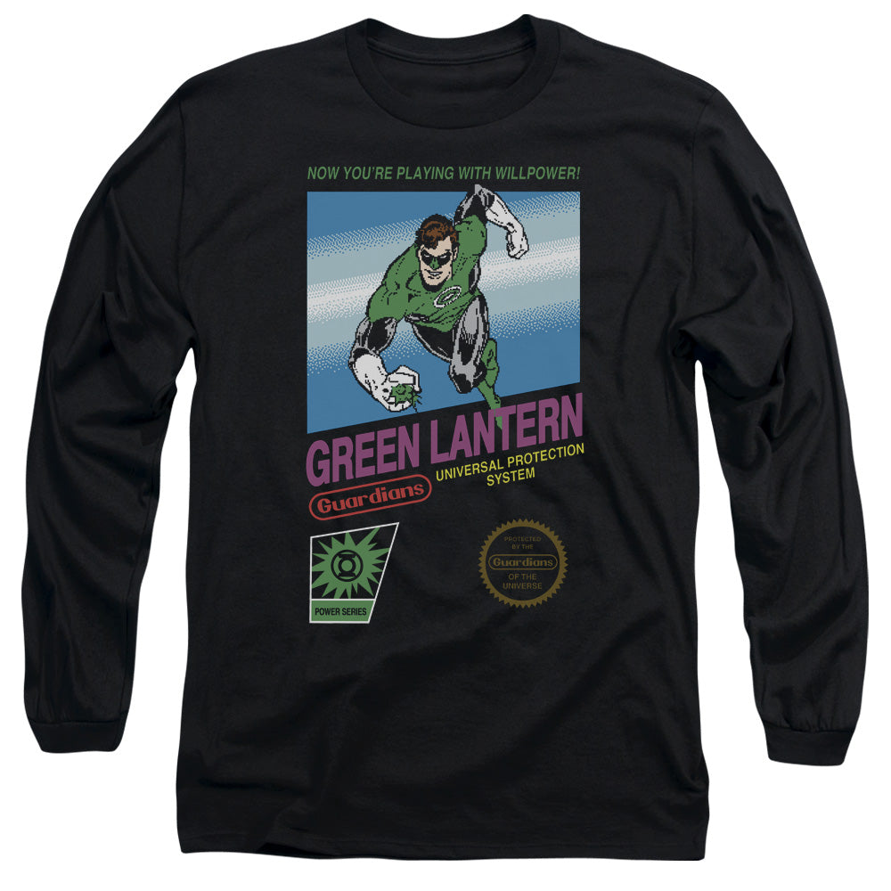 Green Lantern Box Art Mens Long Sleeve Shirt Black Officially Licensed