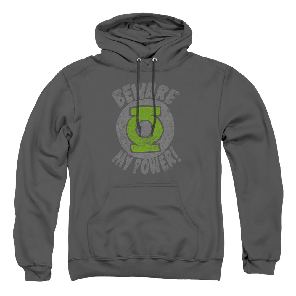 Green Lantern Beware Mens Hoodie Charcoal