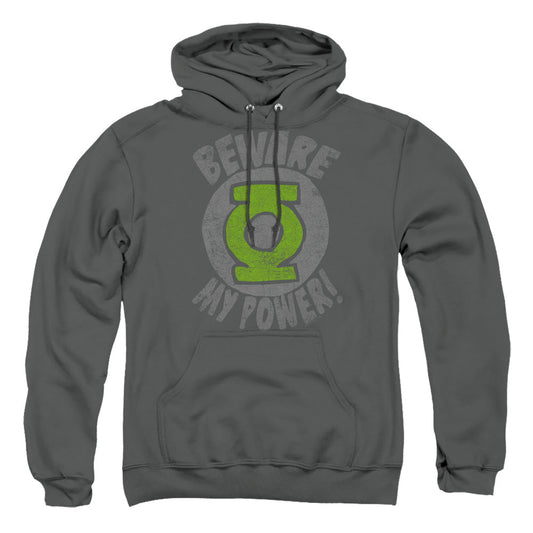 Green Lantern Beware Mens Hoodie Charcoal