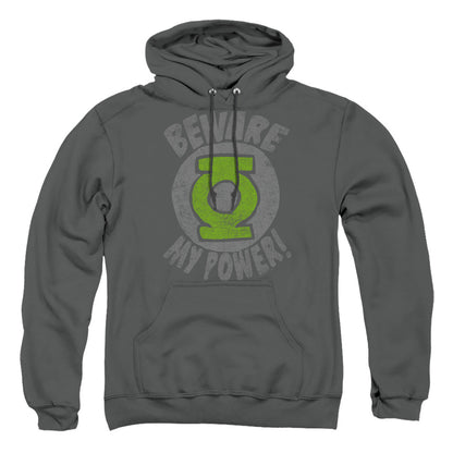 Green Lantern Beware Mens Hoodie Charcoal