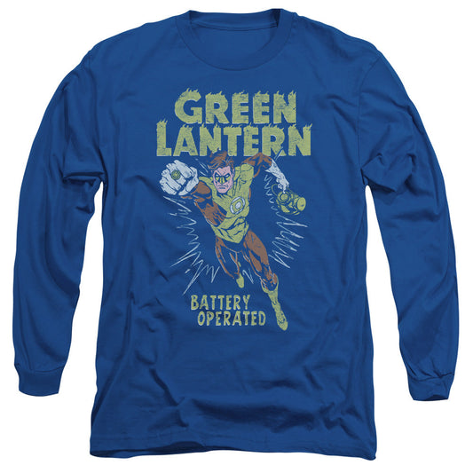 Green Lantern Fully Charged Mens Long Sleeve Shirt Royal Blue