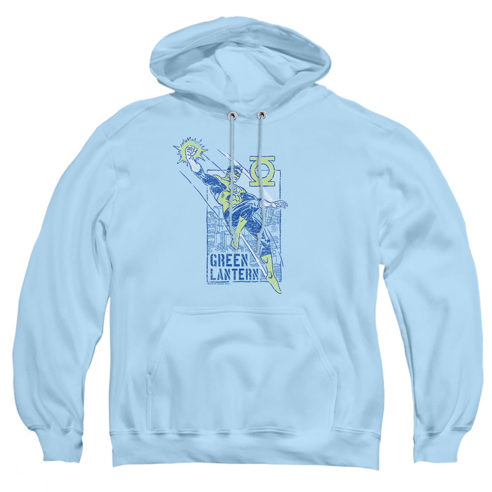 Green Lantern City Watch Mens Hoodie Light Blue