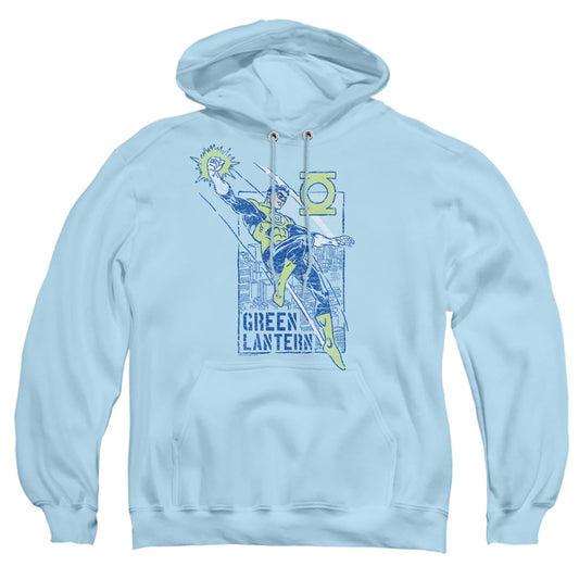 Green Lantern City Watch Mens Hoodie Light Blue
