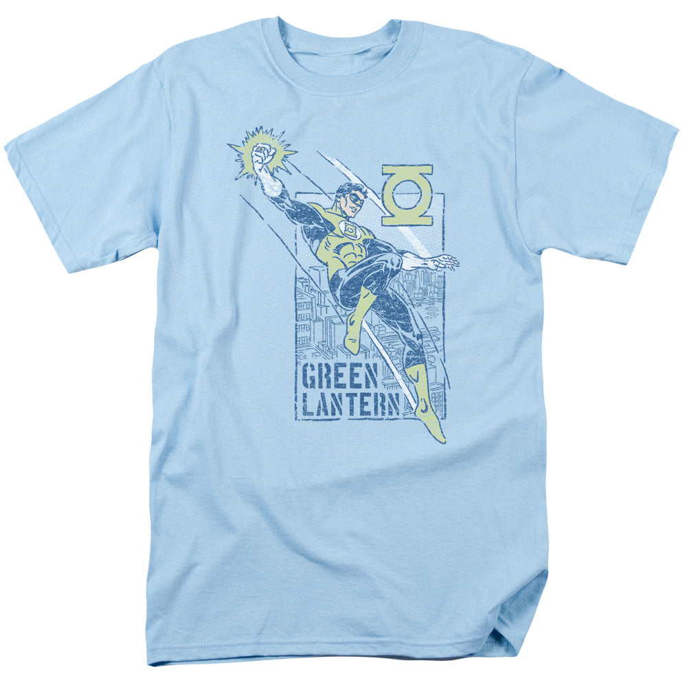Green Lantern City Watch Mens T Shirt Light Blue